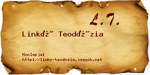 Linkó Teodózia névjegykártya